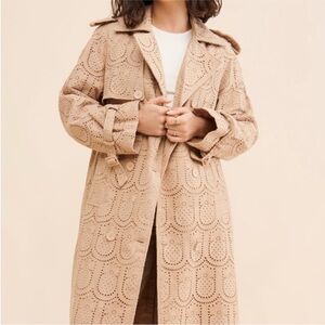 FARM Rio Tan Eyelet Coat